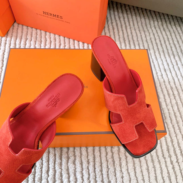 HELIA 60 SANDAL IN CHERRY RED SUEDE