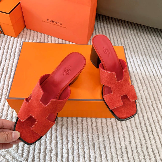 HELIA 60 SANDAL IN CHERRY RED SUEDE