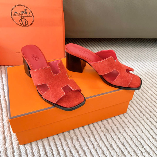 HELIA 60 SANDAL IN CHERRY RED SUEDE