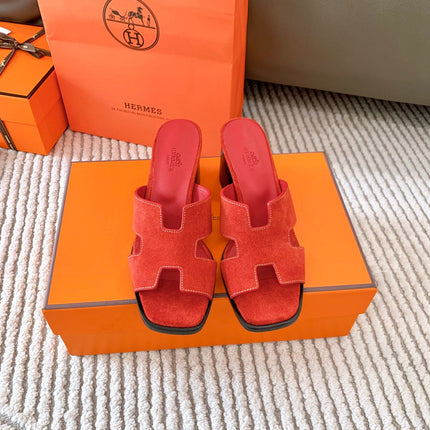 HELIA 60 SANDAL IN CHERRY RED SUEDE