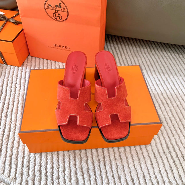 HELIA 60 SANDAL IN CHERRY RED SUEDE