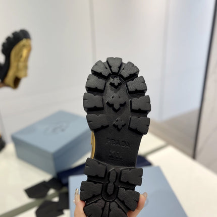 PRA BRUSHED LEATHER MONOLITH LOAFERS METALLIC GOLD