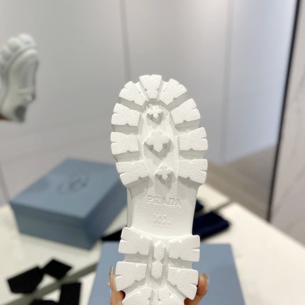 PRA MONOLITH LACE-UP LOAFERS WHITE CALFSKIN