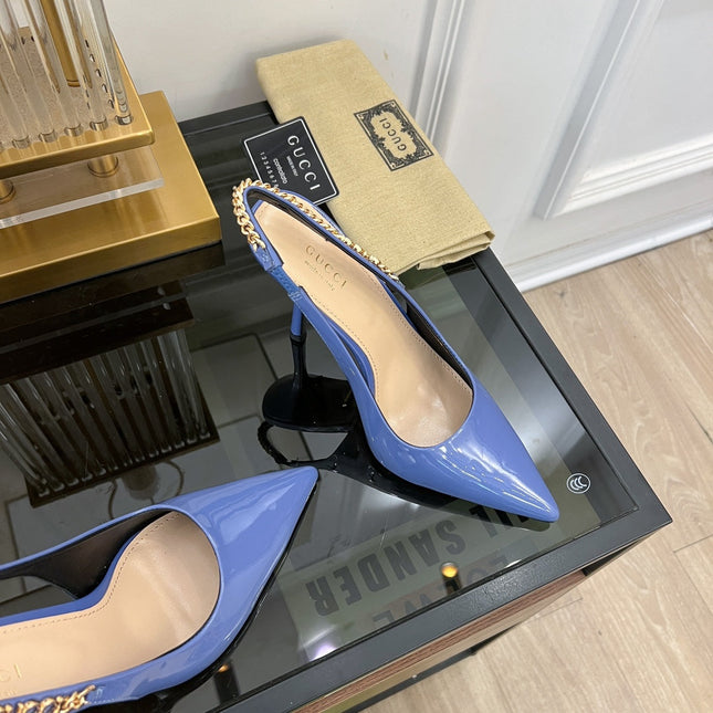 GG SIGNORIA SLINGBACK PUMP CERULEAN LAMBSKIN