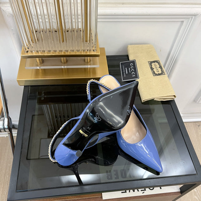 GG SIGNORIA SLINGBACK PUMP CERULEAN LAMBSKIN