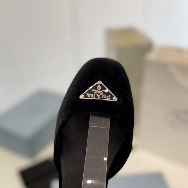 Pra Slingback 40 Square Sole Black Velvet