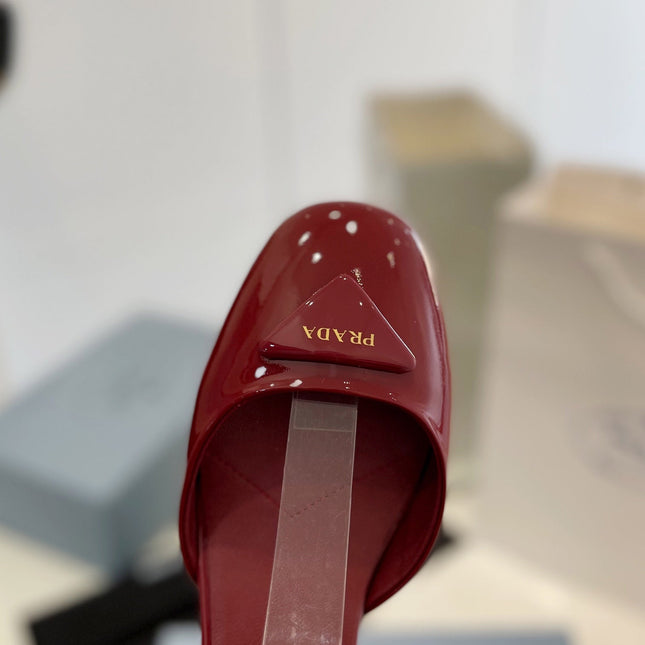 Pra Slingback 40 Square Sole Wine Patent Leather