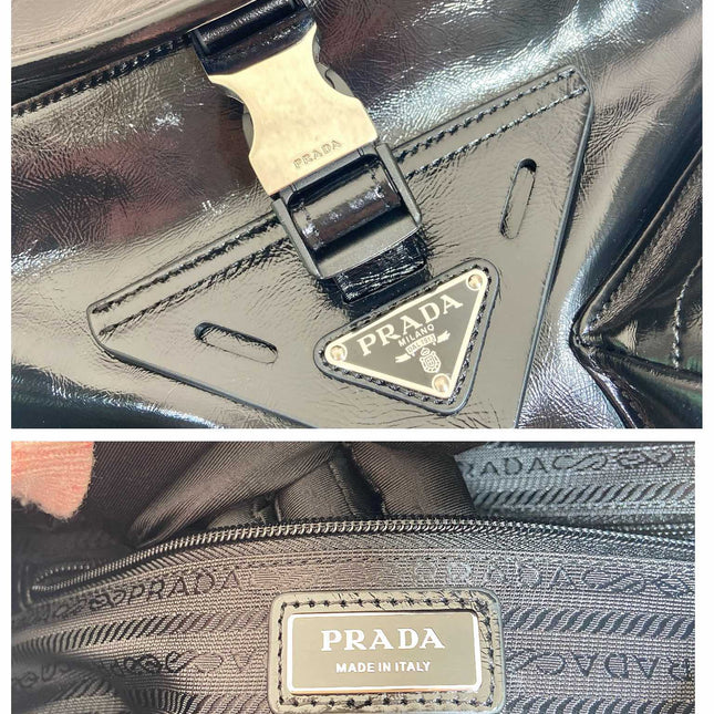 CROSSBODY BAG 29 IN BLACK OIL WAX LAMBSKIN