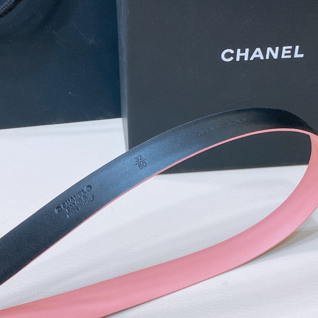 CC 20MM BELT RECTANGLE BUCKLE IN LIGHT PINK CALFSKIN GOLD HARDWARE