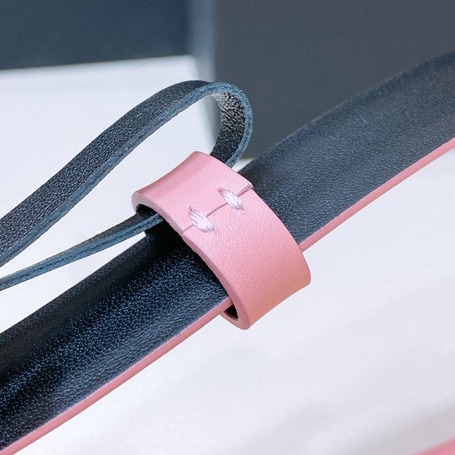 CC 20MM BELT RECTANGLE BUCKLE IN LIGHT PINK CALFSKIN GOLD HARDWARE