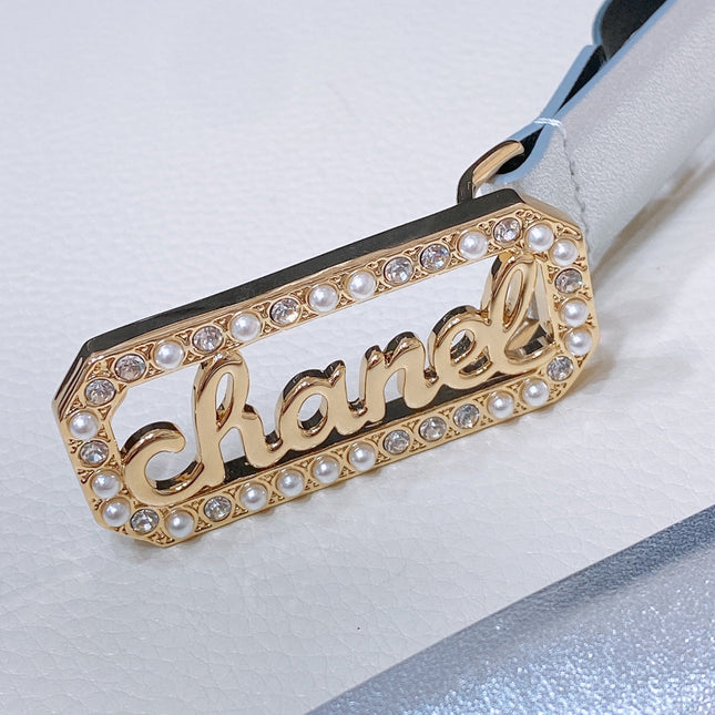 CC 20MM BELT RECTANGLE BUCKLE IN SILVER CALFSKIN GOLD HARDWARE