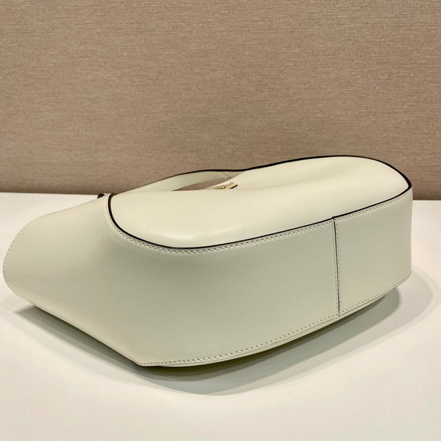 TOTE BAG 28 IN WHITE SHEEPSKIN GOLD LOGO