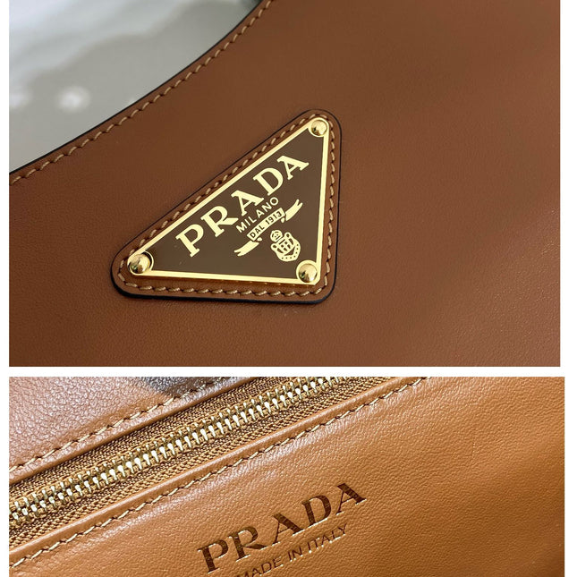 TOTE BAG 28 IN CINNAMON BROWN SHEEPSKIN GOLD LOGO