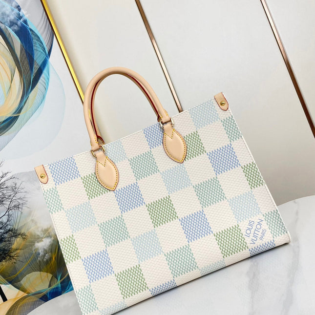 ONTHEGO 35 IN PISTACHIO DAMIER GIANT CANVAS