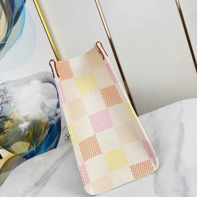 ONTHEGO 35 IN PEACH DAMIER GIANT CANVAS