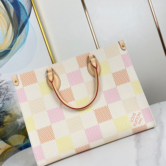 ONTHEGO 35 IN PEACH DAMIER GIANT CANVAS