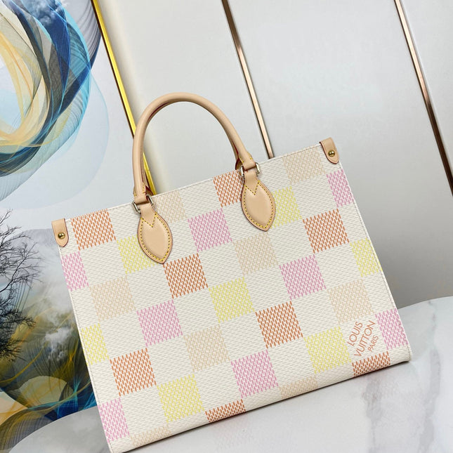 ONTHEGO 35 IN PEACH DAMIER GIANT CANVAS