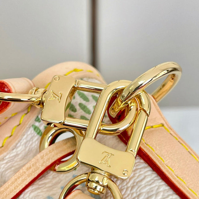 NANO NOÉ 16 IN PISTACHIO DAMIER GIANT CANVAS GOLD HARDWARE