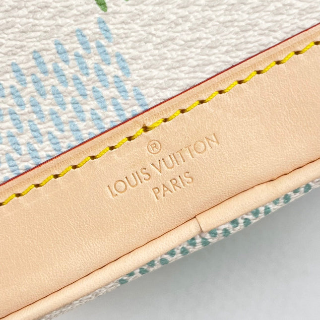 NANO NOÉ 16 IN PISTACHIO DAMIER GIANT CANVAS GOLD HARDWARE