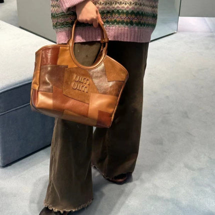 HOBO 28 BAG IN COGNAC LEATHER PATCHWORK