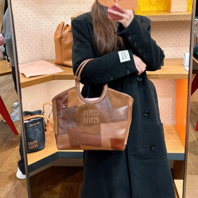 HOBO 28 BAG IN COGNAC LEATHER PATCHWORK