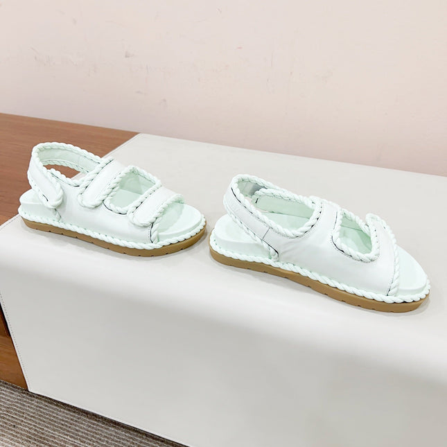 REFINED DAD SANDAL IN WHITE LAMBSKIN