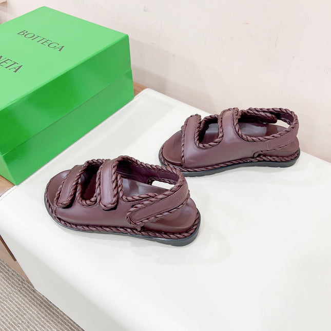 REFINED DAD SANDAL IN WINE RED LAMBSKIN