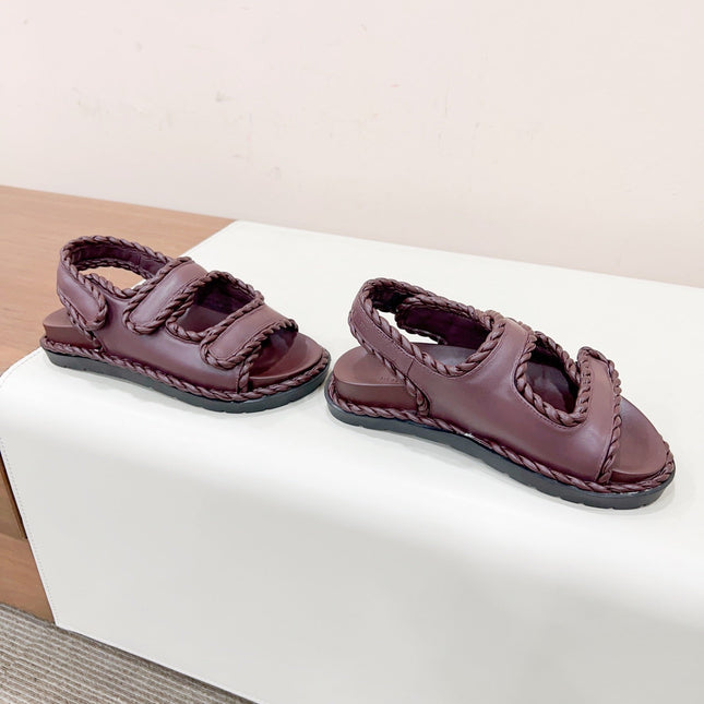 REFINED DAD SANDAL IN WINE RED LAMBSKIN