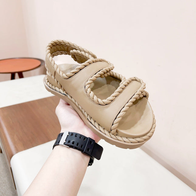 REFINED DAD SANDAL IN TUSCAN BEIGE LAMBSKIN