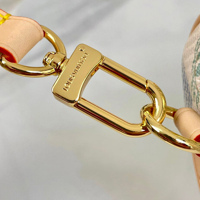 SPEEDY BANDOULIÈRE 20 IN PISTACHIO DAMIER GIANT CANVAS GOLD HARDWARE