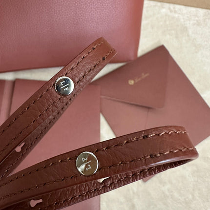 EXTRA POCKET BACKPACK L23.5 IN BRONZE BROWN CALFSKIN WITH SILVER HARDWARE