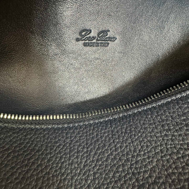 EXTRA POCKET BACKPACK L23.5 IN NAVY BLUE CALFSKIN WITH SILVER HARDWARE