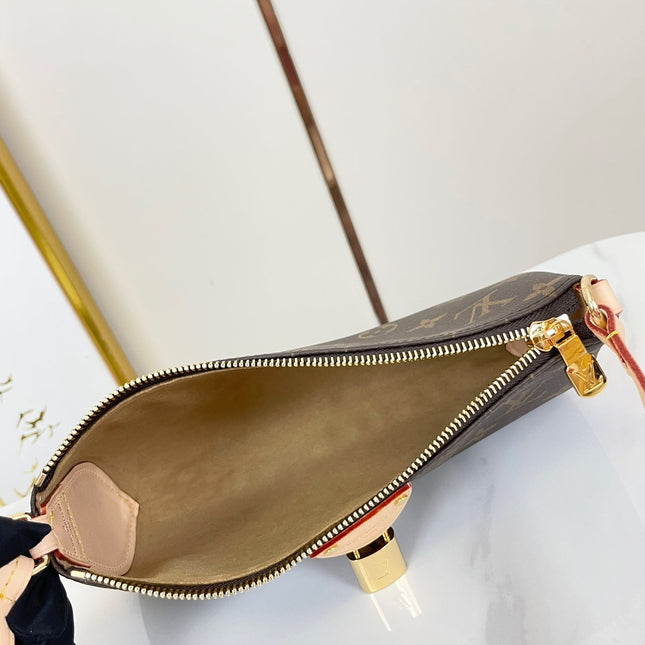 POCHETTE TIRETTE 22 IN BROWN MONOGRAM CANVAS GOLD BUCKLE