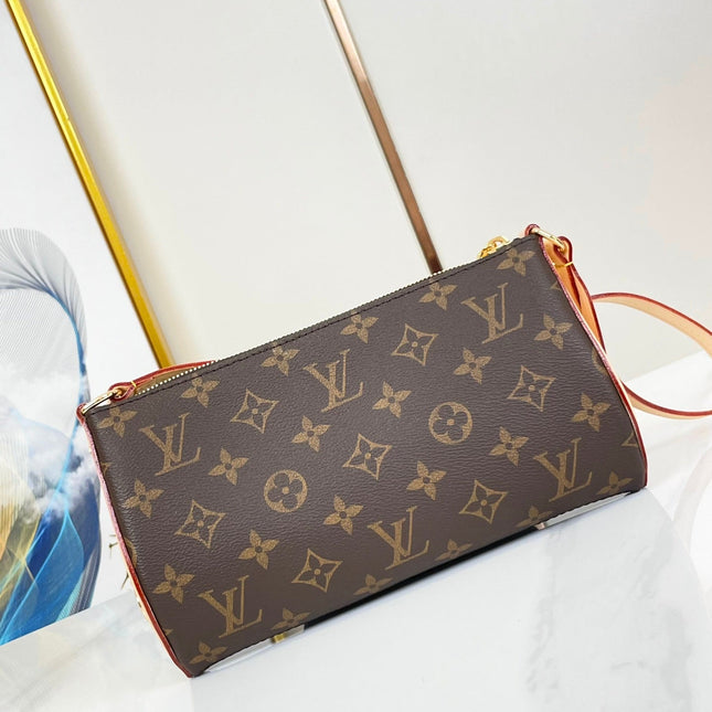 POCHETTE TIRETTE 22 IN BROWN MONOGRAM CANVAS GOLD BUCKLE