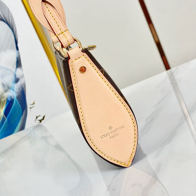 POCHETTE TIRETTE 22 IN BROWN MONOGRAM CANVAS GOLD BUCKLE