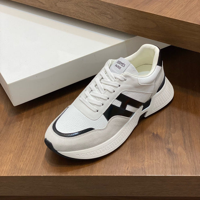 HM HOGAN SNEAKER WHITE CALFSKIN AND SUEDE