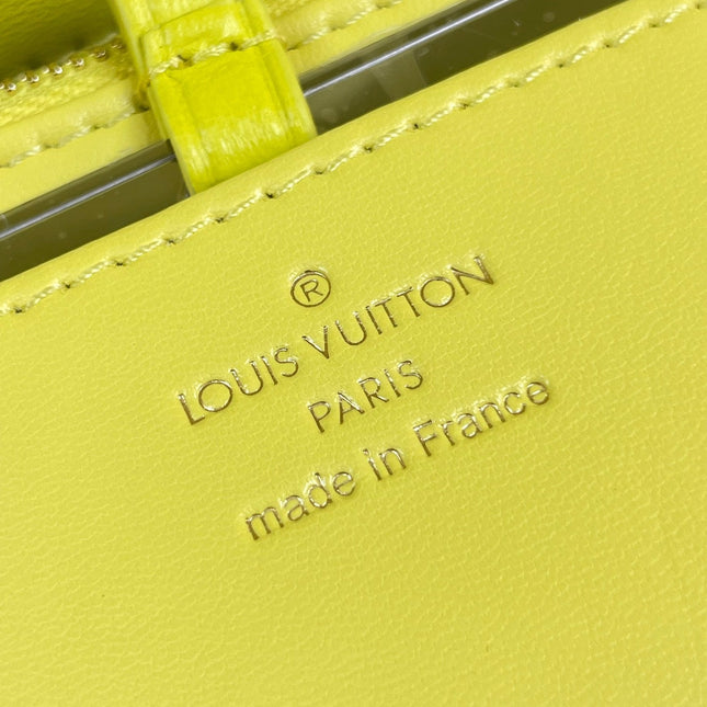 GO-14 MM 23 IN LEMON YELLOW QUILTED LAMBSKIN GOLD HARDWARE