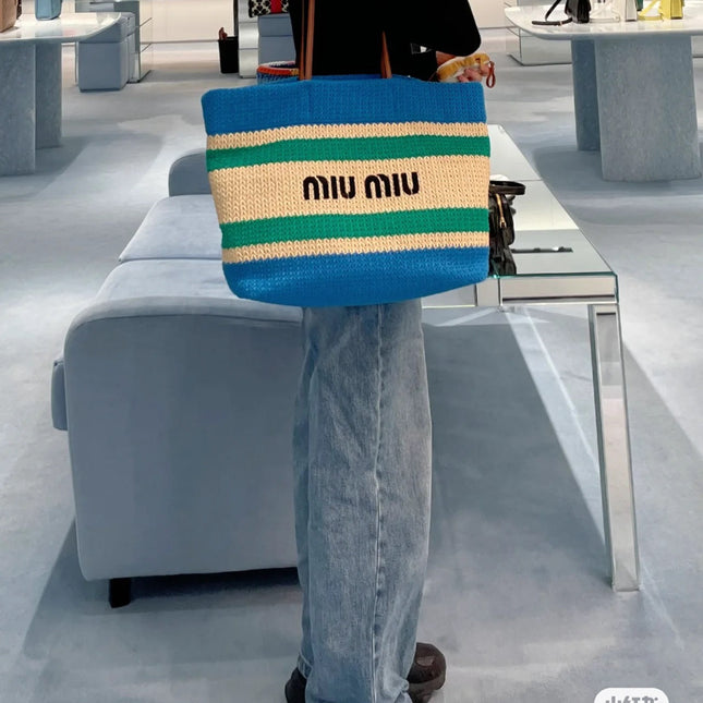 SHOPPING BAG 38 IN COLORFUL RAFFIA WOVEN - HAND