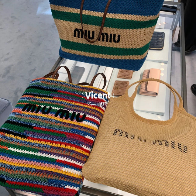 SHOPPING BAG 38 IN COLORFUL RAFFIA WOVEN - HAND