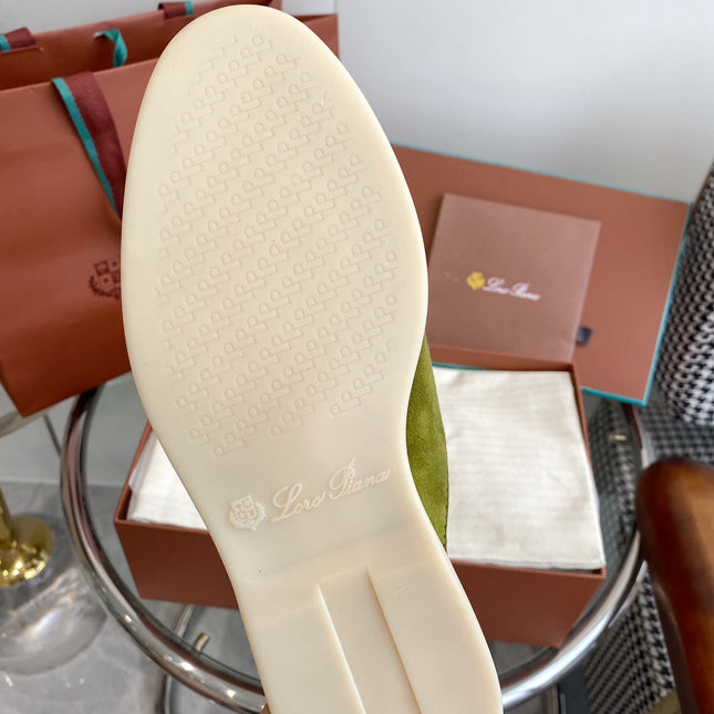 LP CHARMS WALK BABOUCHE LOAFERS CHARTREUSE SUEDE