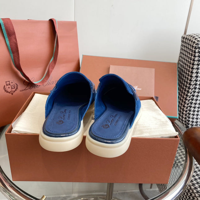 LP CHARMS WALK BABOUCHE LOAFERS NAVY SUEDE