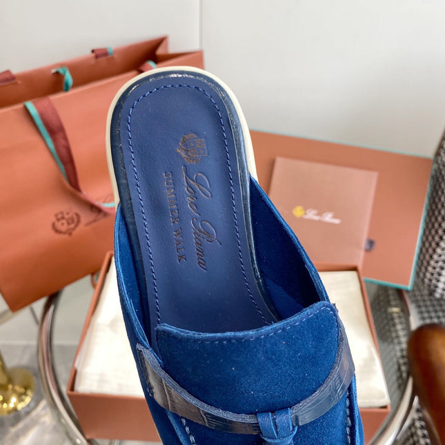 LP CHARMS WALK BABOUCHE LOAFERS NAVY SUEDE