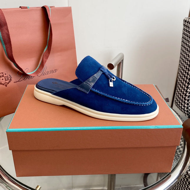LP CHARMS WALK BABOUCHE LOAFERS NAVY SUEDE