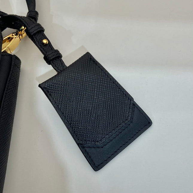 MINI BUCKET BAG 18 IN BLACK SAFFIANO LEATHER