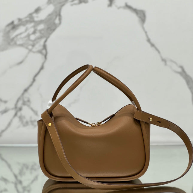 DARLING HANDBAG 25 IN RUSSET BROWN SOFT GRAIN LAMBSKIN