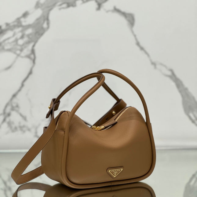 DARLING HANDBAG 25 IN RUSSET BROWN SOFT GRAIN LAMBSKIN