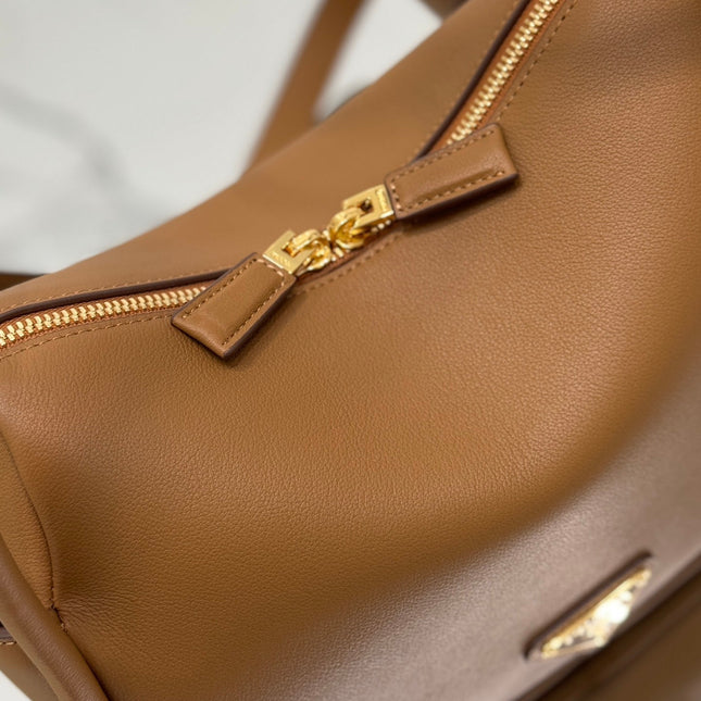 DARLING HANDBAG 25 IN RUSSET BROWN SOFT GRAIN LAMBSKIN