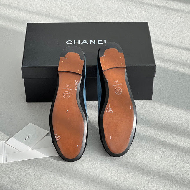 LOAFERS IN CERULEAN BLUE MIX BLACK SUEDE