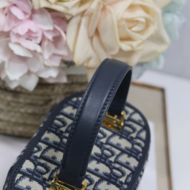 CARO 16 MINI VANITY CASE IN BLUE MONOGRAM OBLIQUE JACQUARD FABRIC