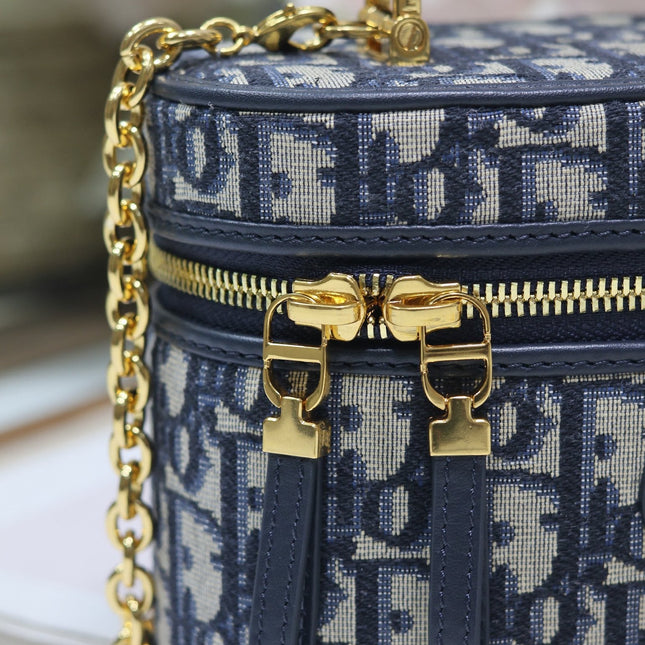 CARO 16 MINI VANITY CASE IN BLUE MONOGRAM OBLIQUE JACQUARD FABRIC